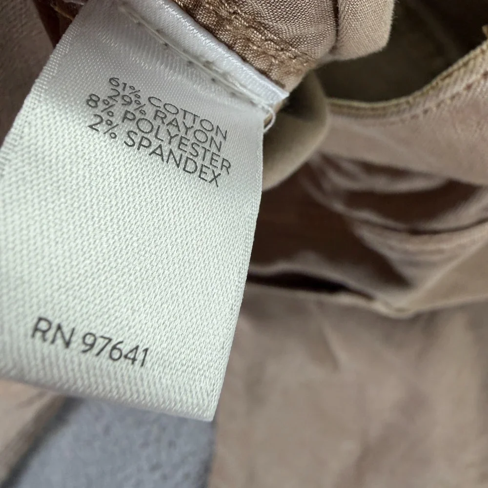 J. Jill Jeans Womens 22 Beige Cotton Denim Boyfriend Straight Leg Ankle Stretch